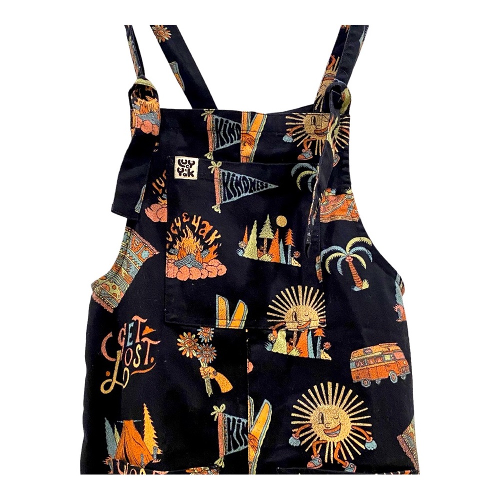 Lucy & Yak Camping Get Lost Dungarees NWOT 4R